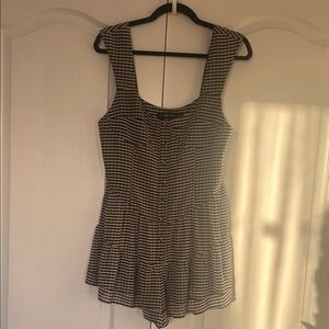 Princess Polly size L Winona romper black check print